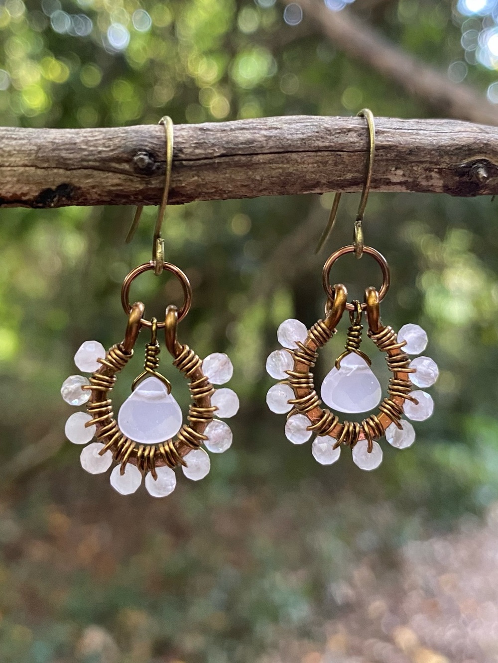 Rose Quartz Hoop Earrings